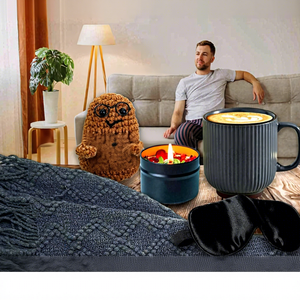 Caja de Regalo Acogedora para el Cuidado Personal con Manta, <span class=keywords><strong>Taza</strong></span> y Vela Aromática, Logotipo Personalizado para el Día del Padre - Product Image 4