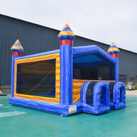 Château gonflable Blue Moon Pastel, châteaux gonflables pas chers, château gonflable pour enfants