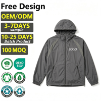 Veste de haute qualité personnalisée pour hommes, veste coupe-vent à capuche, veste décontractée pour hommes, veste légère pour l'extérieur, manteau pour hommes
