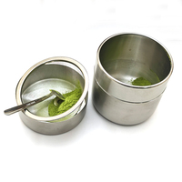 WELAND Mini tamis à matcha, boîte en étain japonaise de 300 ml, tamis en acier inoxydable de qualité alimentaire, tamis fin pour poudre de matcha portable