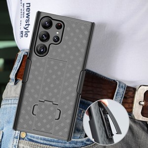 Coque de téléphone portable Anti-chute, Texture tissée hybride, Clip béquille pour <span class=keywords><strong>Samsung</strong></span> Galaxy S23 Ultra - Product Image 5