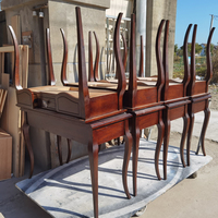 Console traditionnelle en bois foncé avec pieds cabriole, style provincial français, pour entrée, hôtel, salon, vente en gros, OEM, sur mesure