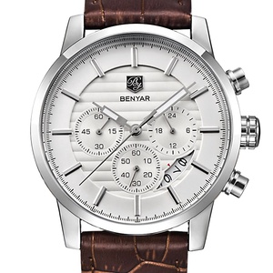 Montre Chronographe Classique Multifonction Étanche avec Aiguilles Lumineuses pour Homme, Bracelet en Cuir Classique, Mouvement Quartz – Vente en Gros - Product Image 1