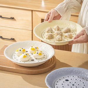 Kreative Keramik-Dampfplatte für Dumplings, Doppelschichtige Abtropfplatte für die Küche, 7 Optionen - Product Image 3