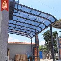 Auvent de pluie et de soleil extérieur pour maison, gazebo, feuilles de polycarbonate, auvent en aluminium, couverture d'auvent