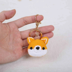 พวงกุญแจโครเชต์รูปหัวชิบะอินุน่ารัก งานแฮนด์เมด ตุ๊กตาสุนัขการ์ตูนขนาดเล็ก จี้ห้อยกระเป๋า อุปกรณ์ตกแต่งสั่งทำได้ <span class=keywords><strong>ขาย</strong></span>ดี - Product Image 6
