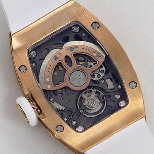 Unisex Deluxe Barrel Shaped Watch Onyx Dial Fluororubber Strap Diamond Accent Luxury Timepiece for Gala Casual Occasions Watch - Product Image 5