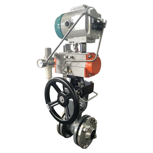 Vanne de régulation pneumatique à port en V haute température, siège métallique revêtu de stellite, ANSI 600LB, 425 ° C pour raffinerie de pétrole - Product Image 1