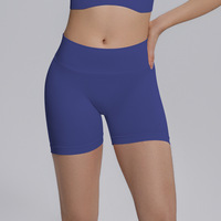 Shorts Deportivos Transpirables Sin Costuras Personalizados, Shorts de Gimnasio de Cintura Alta de Color Sólido, Shorts de Yoga de Secado Rápido y Ajuste Ceñido