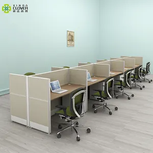 Bureau de bureau Fabricant de table moderne Bureau de travail du personnel 10 places Cabines de centre d'appels