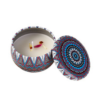 Lilin Aromaterapi Tanpa Asap Bunga Kering Campuran Lilin Kedelai Wadah Logam Bentuk Cangkir Semi-Handmade Lampu Kamar Tidur Dalam Ruangan Tahan Lama