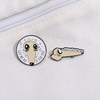 Broche médaille géométrique pour animaux de compagnie Broche grands yeux longs nez en forme de chien Animation télévisée inspirée de l'artisanat en métal Broche souvenir Prévenir