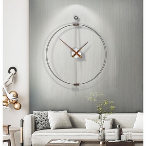 Modern Home Art <b>Wall</b> <b>Clock</b> Silent Quartz with Walnut Pointer Luxury Spanish Style Factory Direct Sale for Living Room Placement - Product Image 2