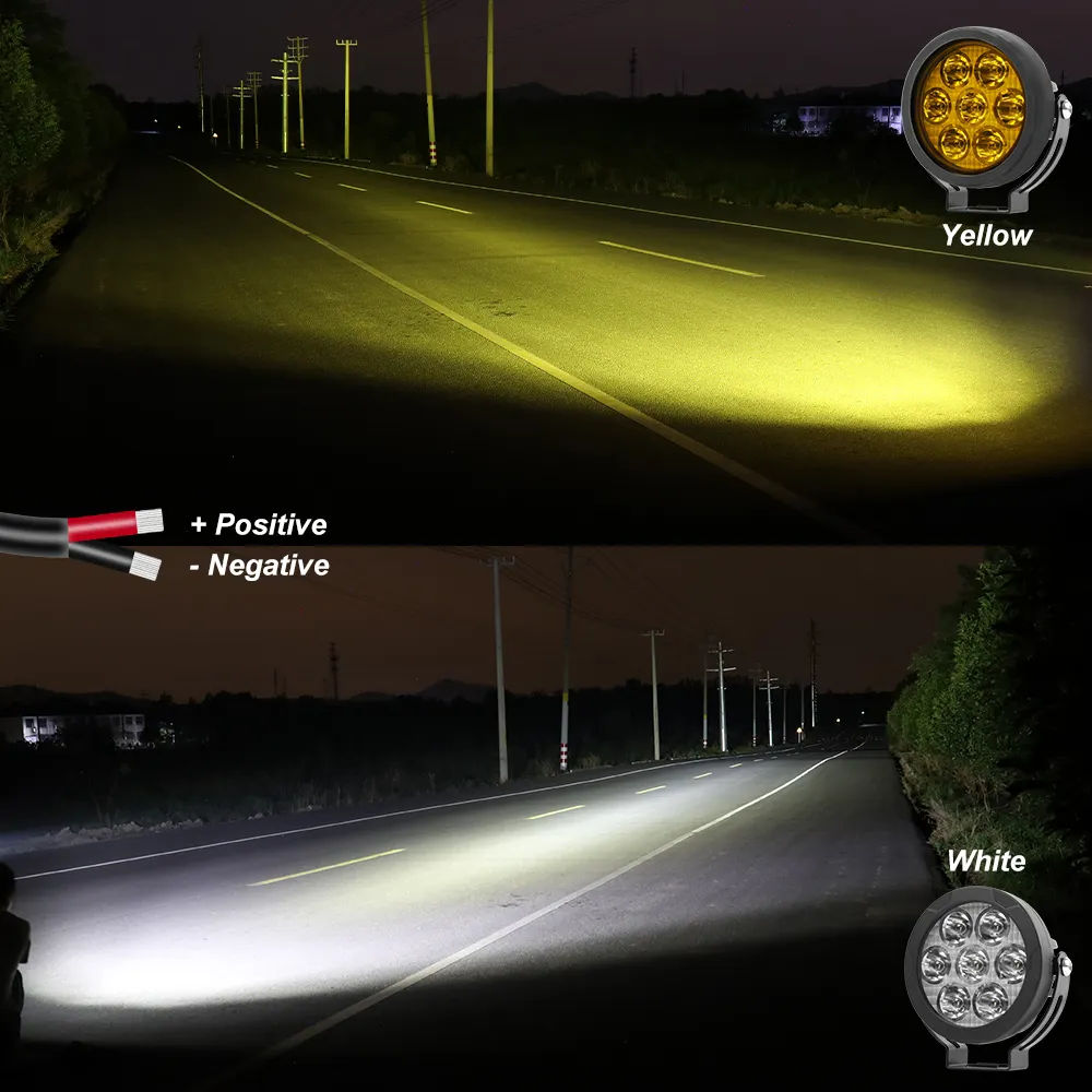 Baccelli luminosi a LED da 4.5 pollici faretto a LED ausiliario fendinebbia per moto Mini luci di guida a LED fuoristrada per moto