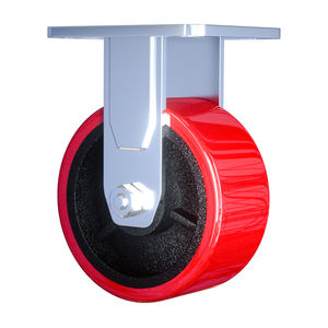 1 Tonne Industrielle Lenkrolle Extra Schwerlast Pulverbeschichteter Gusseisenkern <span class=keywords><strong>PU</strong></span>-Transportrollen Breite 50mm Maschinentransport - Product Image 2