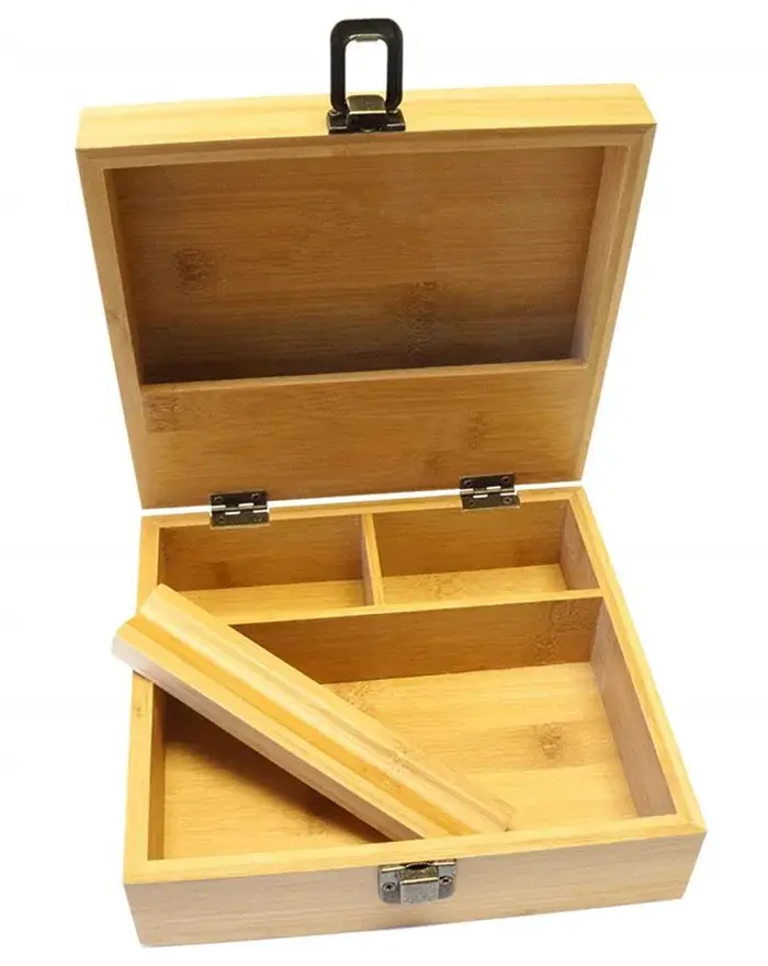 Caja de madera hecha a mano de alta calidad personalizada con tapa con bisagras caja de almacenamiento de caja de cigarrillos