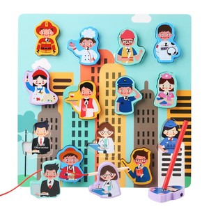 Giocattoli Educativi in Legno all'Ingrosso: <span class=keywords><strong>Puzzle</strong></span> di Riconoscimento, Tavola Multifunzionale per Infilare e Disegnare, Blocchi di Abbinamento per la Prima Infanzia - Product Image 1