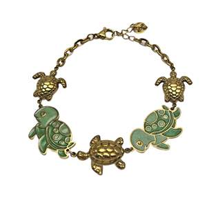 สร้อยข้อมือรูปเต่า สแตนเลส 316L ชุบทอง PVD เครื่องประดับแฟชั่นสำหรับผู้หญิง - Product Image 1