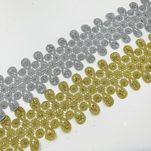 Giá bán buôn Chất lượng cao Bridal biên giới sữa Lụa Ren TRIM vải hoa thêu Chantilly ren cắt tỉa cho quần áo - Product Image 4