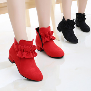 Nouvelles <span class=keywords><strong>bottines</strong></span> pour enfants printemps-automne à talon haut avec fermeture éclair, motif imprimé, confortables en EVA pour adolescentes, chaussures de princesse pour l'hiver - Product Image 2