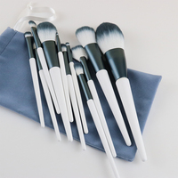 Kuas rias Logo kustom profesional populer Set MOQ Rendah 11 buah Kit kosmetik penuh Label pribadi dengan Bahan Rambut