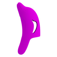 10-Frequenz Leistungsstarker Vibrations-Fingerhut aus Silikon mit Delfin-Design, USB-Aufladbar und Speicherfunktion