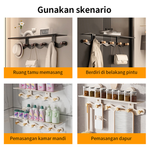 Pano.V Modern Hook Eco-Friendly <b>Space</b>-<b>Saving</b> Wall-Mounted Coat Hooks Door <b>Hanger</b> Wardrobe Living Room Multifunction Beech Wood - Product Image 3