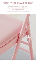 Silla de Yoga Plegable de Acero al Carbono y Cuero PU, 81 cm de Longitud, Diseño con Cojín, Sin Respaldo, Estándar, Unisex