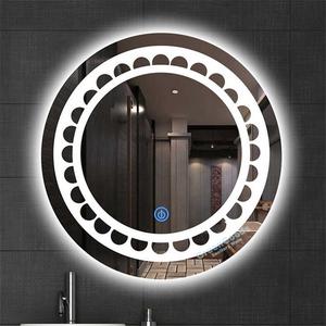 <span class=keywords><strong>Espejo</strong></span> de pared redondo sin marco para baño, luz Led para desnebulizar, Sensor regulable - Product Image 3