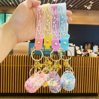 Accessoires de porte-clés créatifs et mignons, porte-clés en acrylique liquide avec animaux