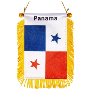 Mini Bandera <span class=keywords><strong>de</strong></span> país <span class=keywords><strong>de</strong></span> Panamá impresa <span class=keywords><strong>de</strong></span> doble cara <span class=keywords><strong>de</strong></span> alta calidad con flecos para colgar en la ventana del <span class=keywords><strong>coche</strong></span> - Product Image 1