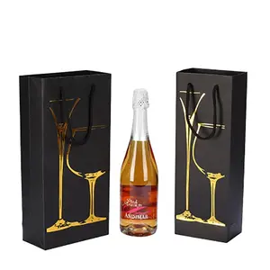 custom packaging box for wine with 750ml single or double wholesale hot stamping wine glass printed gifts bags