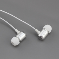 Headphone In-Ear Berkabel 3.5mm dengan Mikrofon, Earbud Metal, Earphone Gaming