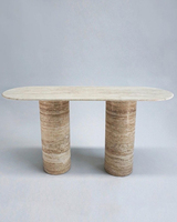 Table console rectangulaire en marbre de luxe norvégien Table console en travertin