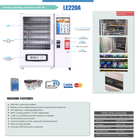 Distributeur automatique de boissons et de snacks en métal populaire, système de refroidissement, écran tactile, paiement par jeton pour les centres commerciaux