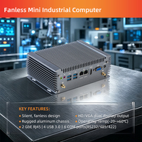 Ordinateur industriel embarqué avec écran HD VGA, GPIO, RS232, RS485, double LAN, mini PC sans ventilateur, processeur I5 I7 de 7e et 8e génération
