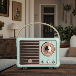 Vente chaude <span class=keywords><strong>ancien</strong></span> haut-parleur Radio rétro avec fonction Tf Fm petit haut-parleur Bt sans fil pour cuisine bureau chambre bureau fête - Product Image 4