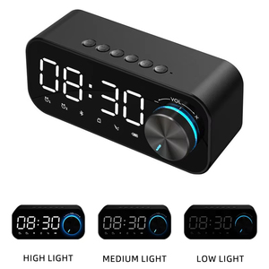 Ứng Dụng Khối Lượng Núm Loa Siêu Trầm Mini Xách Tay Máy Tính Để Bàn Đồng Hồ Báo Thức Led Loa Bass FM Đài Phát Thanh Loa Không Dây Ánh Sáng Ban Đêm Bt Loa - Product Image 5