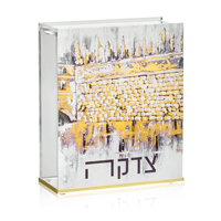 Jüdisches Judaica-Geschenk: Lucite-Aquarellblumen-Tzedakah-Box, transparente Acryl-Spendenbox, hebräische Spendenbox zur Geldsammlung
