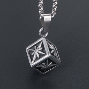 Collar con Colgante de Cubo de Acero Inoxidable para Hombre, Diseño Geométrico de Estrella de Ocho Puntas en 3D, Cadena para Suéter, Estilo Europeo, SP652 - Product Image 2
