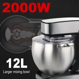 Batidora de Alimentos Profesional <span class=keywords><strong>Sonifer</strong></span> SF-8082 de Alta Resistencia con Tazón de Gran Capacidad de 12 l, Gancho para Amasar, Batidor y Varilla, 2000 W - Product Image 3