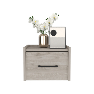 Floating Nightstand Calion <b>Light</b> Gray Bedroom Storage Cabinet - Product Image 6