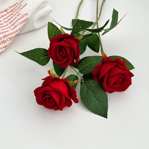 High Quality <b>Single</b> Flannel Rose Factory Wholesale Valentine's Day Wedding Hotel Decorations Easter Artificial <b>Flower</b> Home - Product Image 6