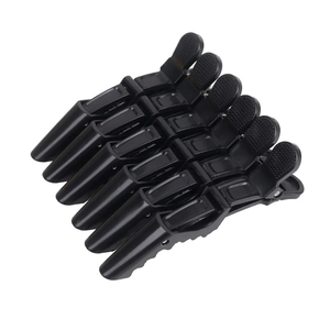 Venta al por mayor pinzas de pelo de cocodrilo de plástico peluquería diseño de doble bisagra horquillas pinzas de pelo de cocodrilo - Product Image 1