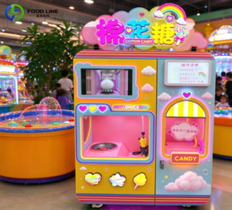 Integral Response Control Touch Control Unmanned Cotton Candy Vending Machine AI Sensors 24 Hours ...