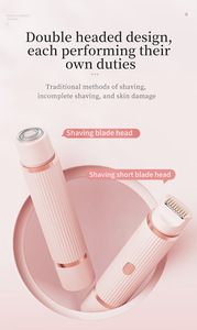 Rasoir électrique 2-en-1 à double tête détachable pour femmes Rasoir à cheveux imperméable et humide pour bikini épilateur tondeuse - Product Image 5