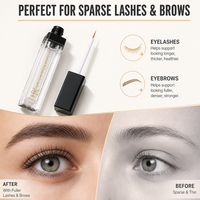 Sérum nourrissant pour cils et sourcils 2 en 1, liquide 7 ml, amplificateur de cils et de sourcils pour cils et sourcils clairsemés, soin quotidien des yeux