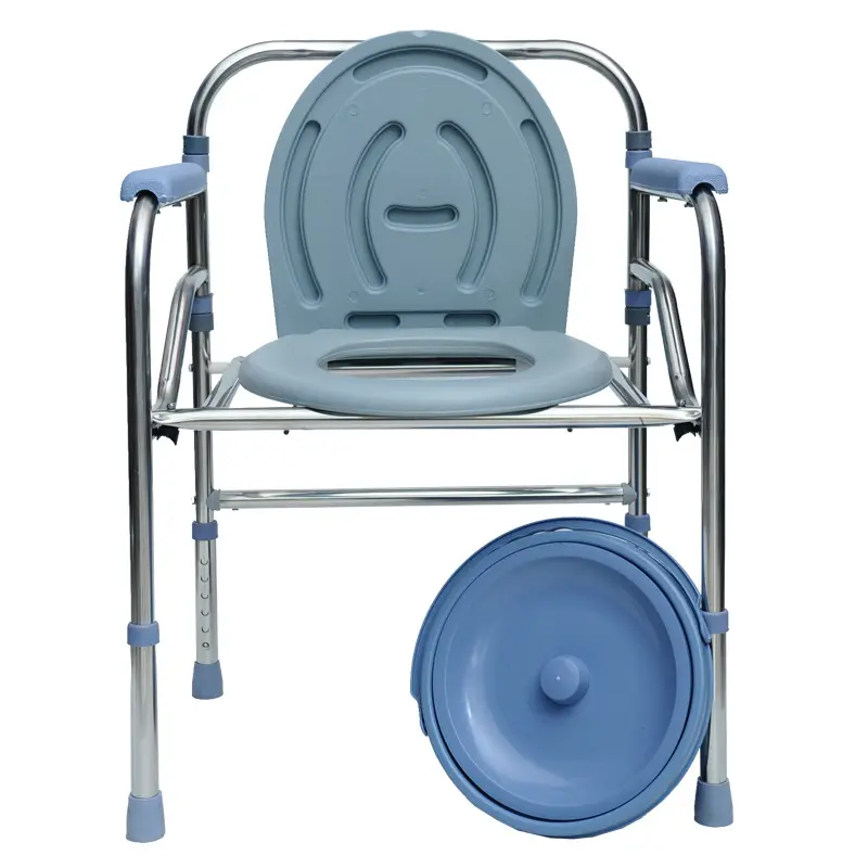 Großhandel medizinische tragbare Toiletten stuhl mit Eimer Patient ältere Menschen höhen verstellbare klappbare Kommode Stuhl