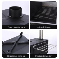 Extérieur Bois Tente Poêle Réglable Cheminée tente poêle à bois camping portable pliable famille repas Sauna Voyage