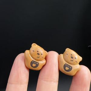 ลูกปัดไม้พีชรูปหัวใจสำหรับทำสร้อยข้อมือ ของตกแต่งไม้ DIY อุปกรณ์งานฝีมือ - Product Image 3
